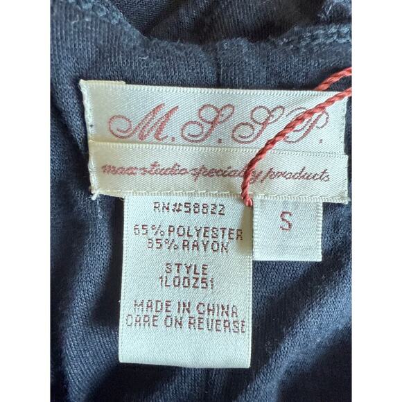 NWT M.S.S.P. Navy Ruffle Bodycon Mini Dress Size S Stretch - Picture 5 of 12